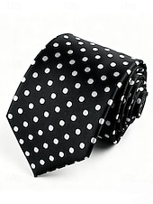 billiga Herrslipsar &amp;amp; flugor-herrslips i polyester, prickigt mönster, flera färger, perfekt för jul och formella tillfällen