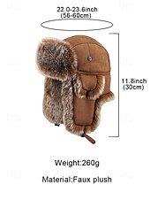 abordables Chapeaux pour hommes-Chapeau trappeur en fausse fourrure pour homme, chaud et élégant, disponible en noir et marron, parfait pour les temps froids et les activités hivernales en extérieur.