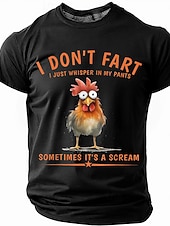  Férfi Kakas Vicces szleng Póló Rövid ujjú póló 3D nyomtatás Terített nyak Ing Divat Napi Napi Utca Medence Fekete Lóhere Nyár Tavasz Ruházat S M L XL XXL XXXL