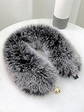 levne Dámské šátky-Dámský vánoční šátek s umělou kožešinou, měkký a útulný, dostupný v červené, bílé a několika dalších barvách – perfektní vánoční dárek