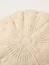 tanie Kapelusze damskie-Damska czapka z dzianiny akrylowej z podszewką z polaru, w wielu kolorach, wygodna i stylowa na święta Bożego Narodzenia i zimowe aktywności