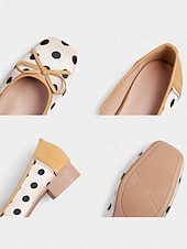 Χαμηλού Κόστους Ημέρα του Αγίου Βαλεντίνου-Γυναικείες μπαλαρίνες με πουά και φιόγκο – χαριτωμένο ρετρό στυλ δεκαετίας του 1950, ιδανικές για casual ντύσιμο, καθημερινές εξόδους και tea parties