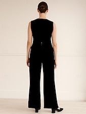 cheap Women's Suits-Women's Sport Coat Set 3 Pieces Suits Formal Wedding Guest Velvet Elegant Simple Long Sleeve Floor Length Peak Lapel Single Breasted