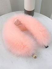 levne Dámské šátky-Dámský vánoční šátek s umělou kožešinou, měkký a útulný, dostupný v červené, bílé a několika dalších barvách – perfektní vánoční dárek