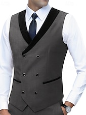 Χαμηλού Κόστους Ανδρικό γιλέκο-Ανδρικά Veste Γιλέκο Gilet Επιχείρηση Διακοπές Πάρτι Μοντέρνα Καθημερινό Άνοιξη Φθινόπωρο Τσέπη Κουμπιά Πολυεστέρας Άνετο Σκέτο Σταυρωτό Λαιμόκοψη V Κανονικό Θαλασσί Μαύρο Λευκό Ρουμπίνι Γιλέκο