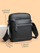 economico Borselli da uomo-borsa a tracolla da uomo in vera pelle – borsa a tracolla nera e marrone con più tasche con cerniera, elegante e resistente per il lavoro e le uscite informali