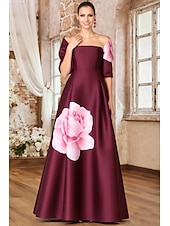 Dos Piezas Corte A Hasta el Suelo Vestido de raso Vestido Invitada Boda Vestido formal Vestido de Madrina Sin Mangas Sin Tirantes Elegante Formal Noche formal Reunión Familiar Satén Vestidos cortos