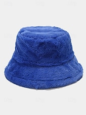 economico Cappelli da donna-Cappello da pescatore natalizio da donna in pelliccia sintetica, morbido e accogliente, disponibile in più colori: regalo perfetto per le feste
