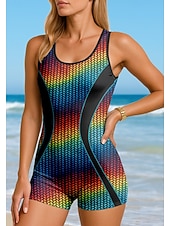 levne Rash guardy One Piece-Dámské Ochrana proti vyrážce Jednodílný surfařský oblek Plavky Abstraktní Zapni s vestavěnou podprsenkou Vyjímatelné vycpávky UV ochrana proti slunci UPF50+ Ultra lehký (UL) Bez rukávů Plavky Bodýčko