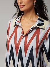 billiga Semesterklänningar-maxiklänning med geometriskt tryck i satäng