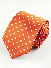 billiga Herrslipsar &amp;amp; flugor-herrslips i polyester, prickigt mönster, flera färger, perfekt för jul och formella tillfällen