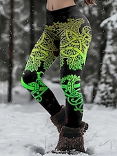 economico stampa vichinga-Per donna Leggings Abbigliamento da casa Vacanza Vintage Stile Etnico Lunghezza intera Vita Alta Grafico Astratto Stampa 3D Asciugatura Rapida Traspirabilità Morbido Alta elasticità Quotidiano