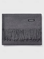 ieftine Accesorii de Crăciun-Eșarfă de Crăciun pentru femei, cu aspect de cașmir, șal de iarnă moale din imitație de cașmir cu ciucuri, eșarfă caldă de culoare uni pentru sărbători, exterior și purtare zilnică