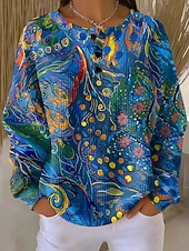 Χαμηλού Κόστους Χιούμορ και Αποφθέγματα Φούτερ-Γυναικεία Φούτερ πουλόβερ Κουμπιά Στάμπα Φλοράλ Γραφική Γεωμετρικό Βίντατζ Καθημερινό Μακρυμάνικο Στρογγυλή Ψηλή Λαιμόκοψη Κανονικά μπλουζάκια Causal Δρόμος Καθημερινή Ένδυση