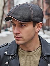 baratos Chapéus Masculinos-Boné masculino de algodão jeans - estilo clássico vintage, respirável e confortável, ideal para uso casual e atividades ao ar livre.