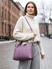 billiga Hand- och toteväskor-Handväska i konstläder för kvinnor – finns i flera färger, mångsidig design med flera bäralternativ, perfekt för både vardag och vardag.