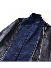 billige Blazer-Herre Kordfløyel jakke Halskrage Årgang Mote Utendørs Ensfarget Blazer Blå kaffe Grå Skreddersydd Single Breasted To-knapper