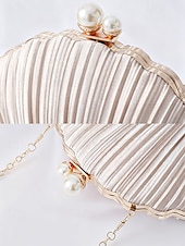 tanie Kopertówki i torebki wieczorowe-plisowana damska kopertówka z perłowym uchwytem – elegancka wieczorowa torebka, w wielu kolorach – idealna na wesela, imprezy i specjalne okazje