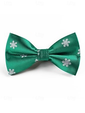 Χαμηλού Κόστους Ανδρικές γραβάτες &amp;amp; παπιγιόν-Χριστουγεννιάτικο παπιγιόν από πολυεστέρα για άνδρες με σχέδια χιονονιφάδας και δέντρου για χριστουγεννιάτικα πάρτι, κόκκινες, πράσινες και μπλε σκούρες επιλογές