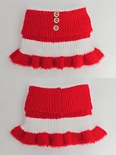 abordables Bufandas de mujer-Cuello de punto navideño para mujer, suave y acogedor, con volantes, disponible en varios colores. Ideal para el invierno y las fiestas.