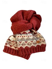 preiswerte Schals für Damen-Weihnachtsstrickschal für Damen – kuschelig, weich, Fair-Isle-Muster, verschiedene Farben, perfekt für die Feiertage und als Wintergeschenk