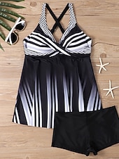 economico Tankini-Per donna Costumi da bagno Due pezzi Shorts Costume da bagno Senza schiena Vacanza Abbigliamento da Spiaggia Floreale Grafico Scollo a V Senza Maniche Costumi da bagno