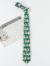 preiswerte Krawatten &amp;amp; Fliegen für Herren-Weihnachtskrawatte für Herren aus Polyester mit Weihnachtsmann-, Schneemann- und weihnachtlichen Motiven – festliche, verstellbare Fliege für Weihnachtsfeiern und festliche Anlässe