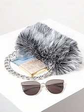 ieftine Genți De Seară &amp; Plicuri-geantă de damă cu lanț din blană artificială – plușă și elegantă, cu material din blană sintetică, disponibilă în mai multe culori, perfectă pentru petreceri de seară și ieșiri casual