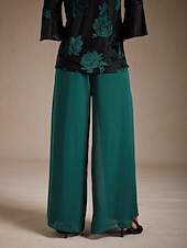  Women's Culottes Wide Leg Elegant Vacation Full Length High Waist Stretchy Daily Work Vacation Green Summer Spring Fall Winter