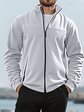 economico Giubbotti e cappotti da uomo-Per uomo Cappotto Invernale Giacca in Pile Giacca Casual All'aperto Quotidiano Calore Termico Tasca Cerniera completa Autunno Inverno Plaid Streetwear Sport e Outdoor Collo alla coreana Regolare