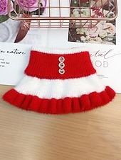 abordables Bufandas de mujer-Cuello de punto navideño para mujer, suave y acogedor, con volantes, disponible en varios colores. Ideal para el invierno y las fiestas.