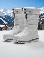 זול מגפי שלג וחורף-מגפי חורף עמידים למים לנשים - מגפי שלג חמים ומונעי החלקה למזג אוויר קר, נעלי חורף אופנתיות לפעילויות חוץ