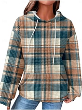 economico Felpe con Cappuccio Testurizzata-Per donna Felpa con cappuccio Coulisse Grafico Tinta a nodi Attivo Vintage Streetwear Manica Lunga Con Cappuccio Top Regolari Casuale Streetwear Abbigliamento Quotidiano Blu Viola Arancione Verde