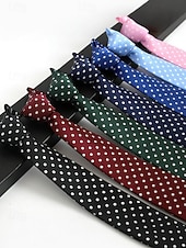 billiga Herrslipsar &amp;amp; flugor-herrslips i polyester, prickigt mönster, flera färger, perfekt för jul och formella tillfällen