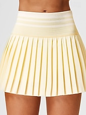  Per donna Tinta unita Gonna casual Gonne da tennis Pantaloncini da tennis Gonne a pieghe Asciugatura Rapida Elastico Traspirante Tennis Corsa Atletico Pantaloni Bianco Giallo Rosa Abbigliamento da