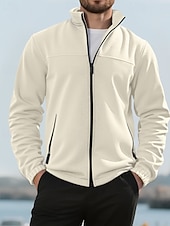 economico Giubbotti e cappotti da uomo-Per uomo Cappotto Invernale Giacca in Pile Giacca Casual All'aperto Quotidiano Calore Termico Tasca Cerniera completa Autunno Inverno Plaid Streetwear Sport e Outdoor Collo alla coreana Regolare