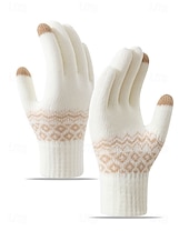 billige Herrehansker-Julehansker med berøringsskjerm til herre, flere farger, varm strikk med Fair Isle-mønster, ideelle for vinter- og høytidsaktiviteter