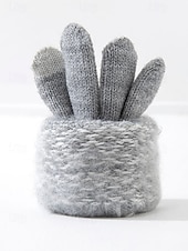 billige Herrehansker-Julehansker med berøringsskjerm til herre, flere farger, varm strikk med Fair Isle-mønster, ideelle for vinter- og høytidsaktiviteter