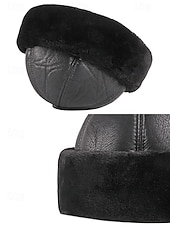 billige Herrehatter-Herre vinterlue med pelsfôr i kunstskinn – varm, stilig og komfortabel for kaldt vær – perfekt for utendørsaktiviteter og hverdagsbruk