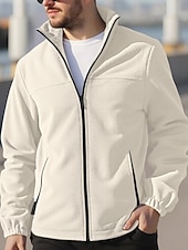 economico Giubbotti e cappotti da uomo-Per uomo Cappotto Invernale Giacca in Pile Giacca Casual All'aperto Quotidiano Calore Termico Tasca Cerniera completa Autunno Inverno Plaid Streetwear Sport e Outdoor Collo alla coreana Regolare