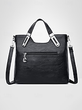 billiga Hand- och toteväskor-Handväska i konstläder för kvinnor – finns i flera färger, mångsidig design med flera bäralternativ, perfekt för både vardag och vardag.