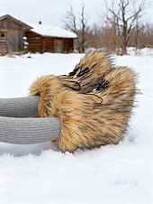 economico Stivali di neve e inverno-stivali invernali da donna in pelliccia sintetica: eleganti dettagli con nappe, stivali da neve caldi e comodi, perfetti per il freddo, per l'abbigliamento casual e per l'outdoor