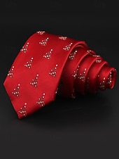 abordables Accessoires de Noël-Cravates de Noël pour hommes – en polyester avec des motifs festifs de bonhommes de neige, de père Noël et de sapins, parfaites pour les fêtes et célébrations de fin d&#039;année.