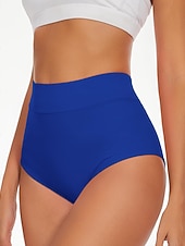 preiswerte Bikini-Höschen-Damen dehnbare Boxershorts Badeanzug Dehnbare Boxershorts Shorts Hohe Taille Urlaub Strandbekleidung Einfarbiger ärmelloser Badeanzug