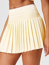  Per donna Tinta unita Gonna casual Gonne da tennis Pantaloncini da tennis Gonne a pieghe Asciugatura Rapida Elastico Traspirante Tennis Corsa Atletico Pantaloni Bianco Giallo Rosa Abbigliamento da