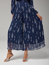 economico tute formali-tuta da donna in chiffon verde stampato, gamba larga, scollo a V, cintura in vita, elegante, distinguersi, destinazione, ospite di matrimonio, quotidiano, vacanza, casual, primavera estate autunno