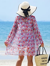 tanie 3-częściowy zestaw bikini-Damskie Stroje kąpielowe Bikini Trzyczęściowy Krótkie spodnie Kostium kąpielowy Szczupła Odkryte plecy Urlop Stroje plażowe Kwiaty Liście W serek Bez rękawów Kostiumy kąpielowe