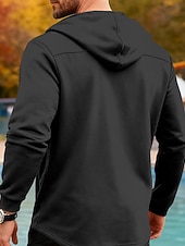 economico Giubbotti e cappotti da uomo-Per uomo Giacca Leggera Giacca Casual Giacca con Cappuccio All'aperto Quotidiano Doppiopetto Primavera Autunno Semplice Streetwear Quotidiano Con Cappuccio Regolare Blu Nero Verde chiaro Rosso Cachi