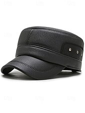 رخيصةأون قبعات رجالية-قبعة شتوية للرجال من الجلد الصناعي مع أغطية أذن قابلة للطي - أنيقة ودافئة ومريحة للطقس البارد - مثالية للأنشطة الخارجية والارتداء اليومي