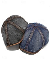 baratos Chapéus Masculinos-Boné masculino de algodão jeans - estilo clássico vintage, respirável e confortável, ideal para uso casual e atividades ao ar livre.